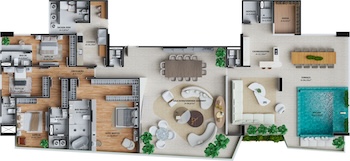  Penthouse Maison La Vie - 378m² - 4 suítes (Sugestão de Decoração: Perlla Et Jr. Dlx)